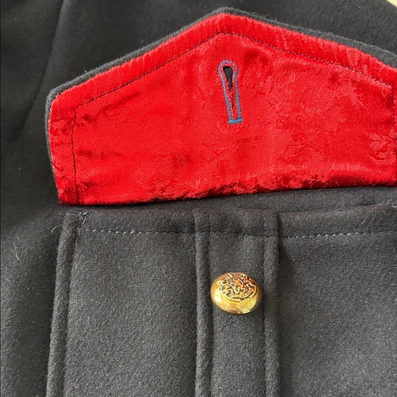 Free People Black Eisenhower Military Jacket Wool Blend w/Faux Fur Accents  Sz M - Picture 10 of 16